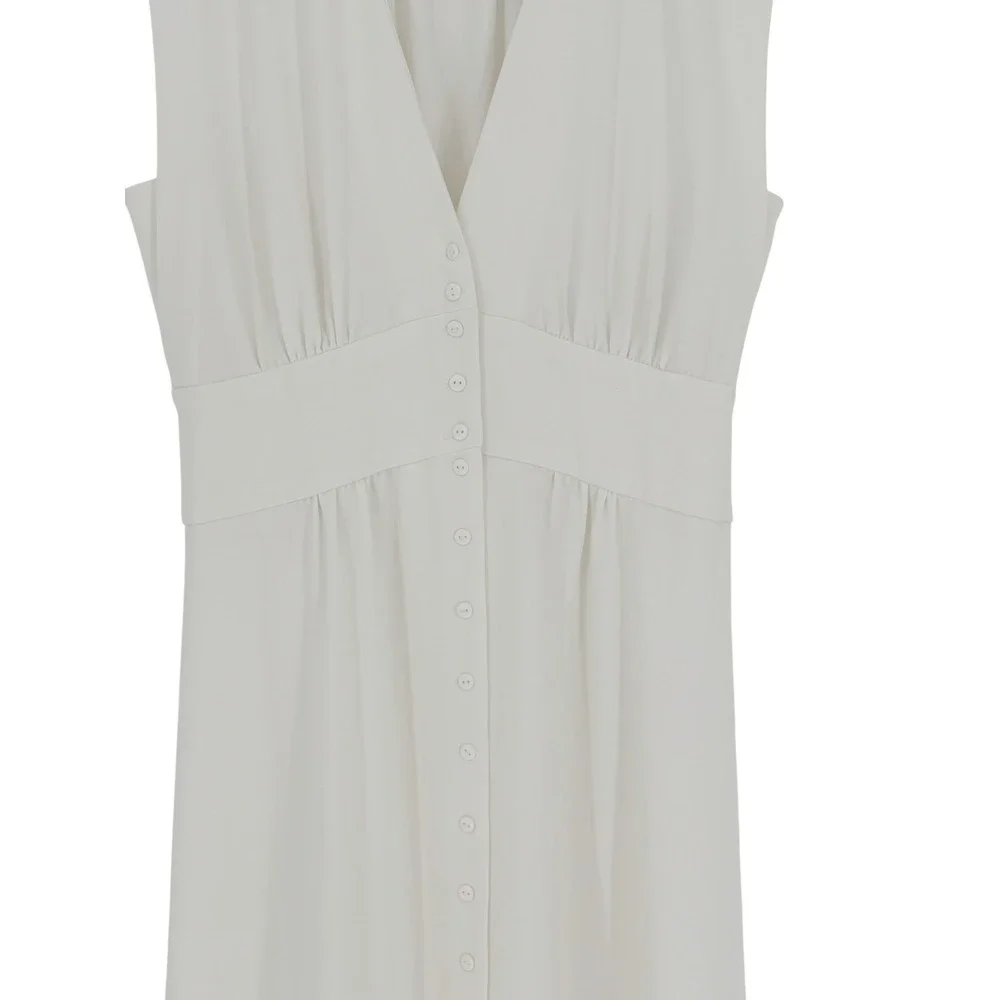 ba&sh‎ Lady Dress Women XS Off-White Sleeveless Button Front Midi Parisian Chic